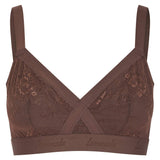 Nude Lace Bralette - Chocolate