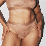 Culotte en dentelle nude - Moka