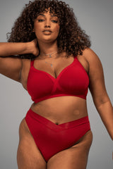 Second Skin High Support Bra - Deep Red