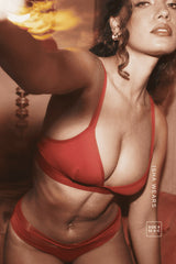 Second Skin Triangle Bralette -  Deep Red