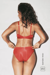 Second Skin Triangle Bralette -  Deep Red