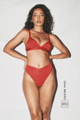 Second Skin Wrap Thong - Deep Red - Lemonade Dolls
