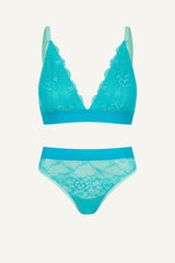 Ensemble bralette et culotte en dentelle Signature - Bleu hawaïen