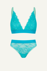 Signature Lace Bralette & Brief Set - Hawaiian Blue - Lemonade Dolls