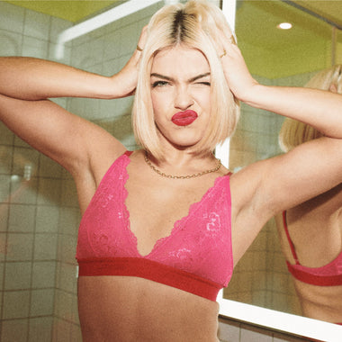 Brassière en dentelle Signature - Rose foncé