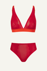 Signature Lace Bralette & High Waisted Brief Set - Goji Berry & Orange Synergy - Lemonade Dolls