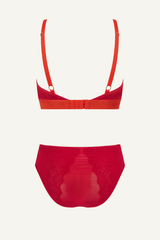 Signature Lace Bralette & High Waisted Brief Set - Goji Berry & Orange Synergy - Lemonade Dolls