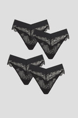 Signature Lace Brazillian 4 Pack I Black