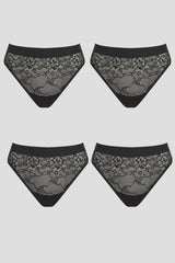 Signature Lace Brief 4 Pack | Black