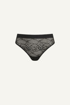 A ghost image of the front of a back lace brief 