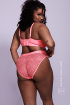 Slip en dentelle Signature - Corail fluo