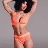Signature Lace Brief - Neon Orange