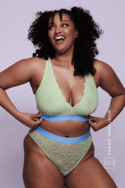 Signature Lace Brief - Pastel Green