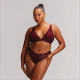 Signature Lace Brief - Wine - Lemonade Dolls