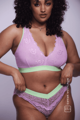Signature Lace Fuller Cup Bralette & Brazilian - Pastel Lilac