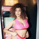 Signature Lace Fuller Cup Bralette & V Brazillian - Dark Pink