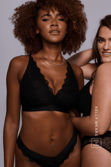 Signature Lace Fuller Cup Bralette & Short Set - Black
