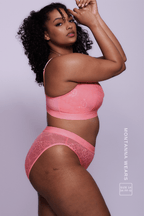 Signature Lace Fuller Cup Bralette & Brief - Neon Coral - Lemonade Dolls