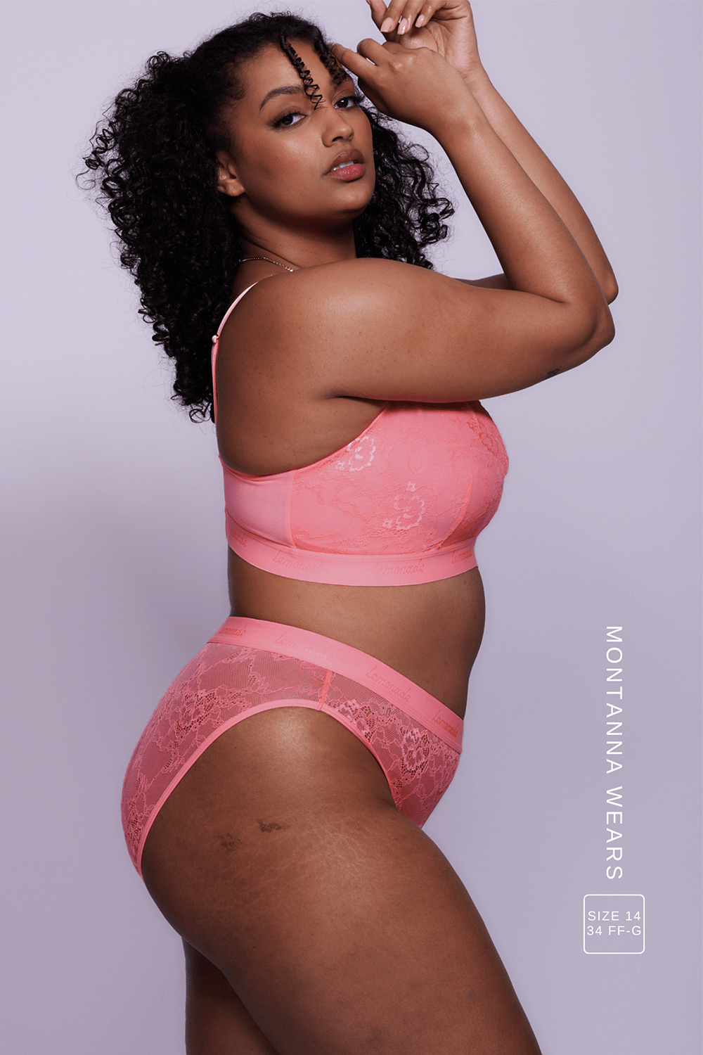 Signature Lace Fuller Cup Bralette & Brief - Neon Coral - Lemonade Dolls