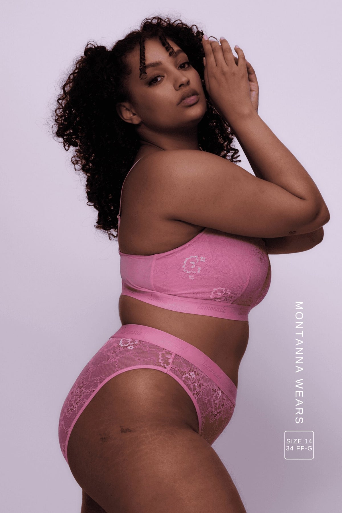 Pastel Pink Lace Bralette And Brief Set