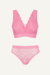 Signature Lace Fuller Cup Bralette & Brief - Pastel Pink - Lemonade Dolls