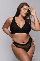 Signature Lace Fuller Cup Bralette & Brief Set - Black