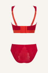 Signature Lace Fuller Cup Bralette & High Waisted Brief Set - Goji Berry & Orange Synergy - Lemonade Dolls