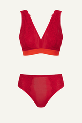 Signature Lace Fuller Cup Bralette & High Waisted Brief Set - Goji Berry & Orange Synergy - Lemonade Dolls