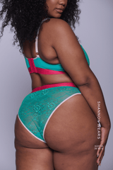 Signature Lace Fuller Cup Bralette & High Waisted Brief Set - Trilogy Green - Lemonade Dolls