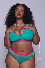 Signature Lace Fuller Cup Bralette & High Waisted Brief Set - Trilogy Green - Lemonade Dolls