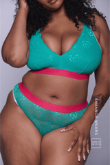 Signature Lace Fuller Cup Bralette & High Waisted Brief Set - Trilogy Green - Lemonade Dolls