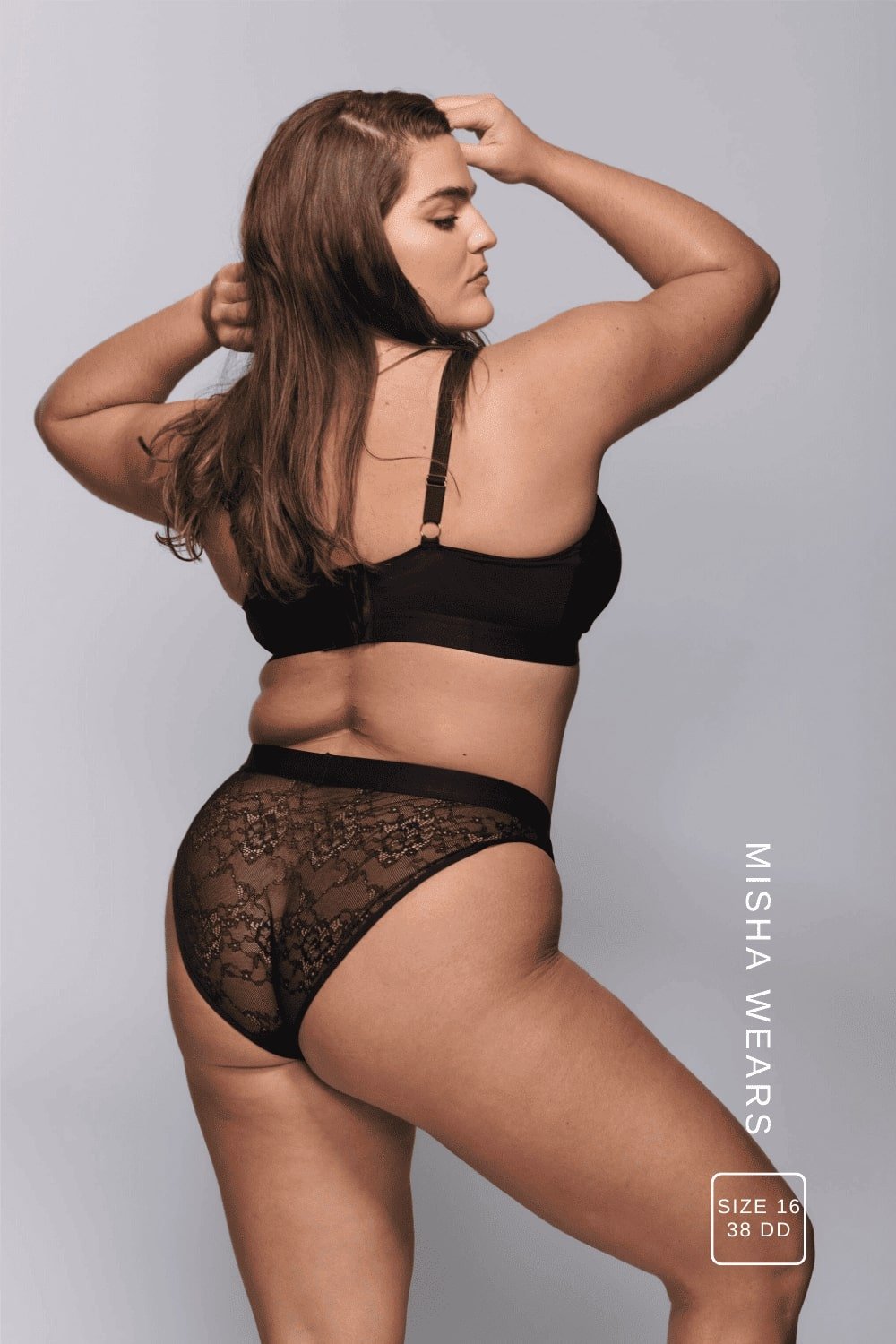 Black Lace Bralette & High Waisted Brazilian Set