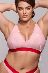 Brassière Signature en dentelle à bonnets généreux - Rose clair