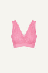Brassière Signature en dentelle à bonnets généreux - Rose pastel
