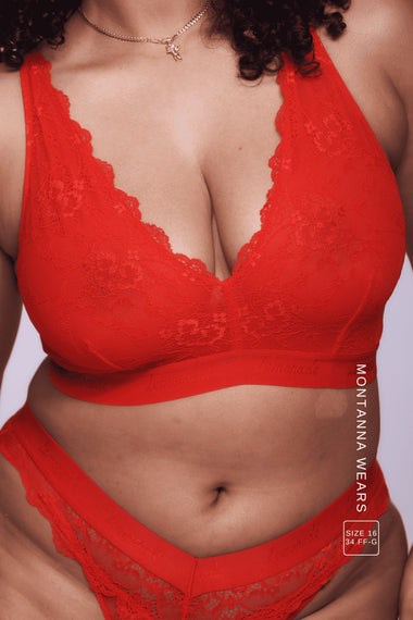 Signature Lace Fuller Cup  - Red