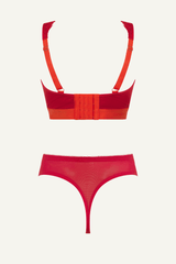 Signature Lace Fuller Cup Bralette & Thong Set - Goji Berry & Orange Synergy - Lemonade Dolls