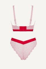 Signature Lace Fuller Cup Bralette & V Brazilian Set - Light Pink
