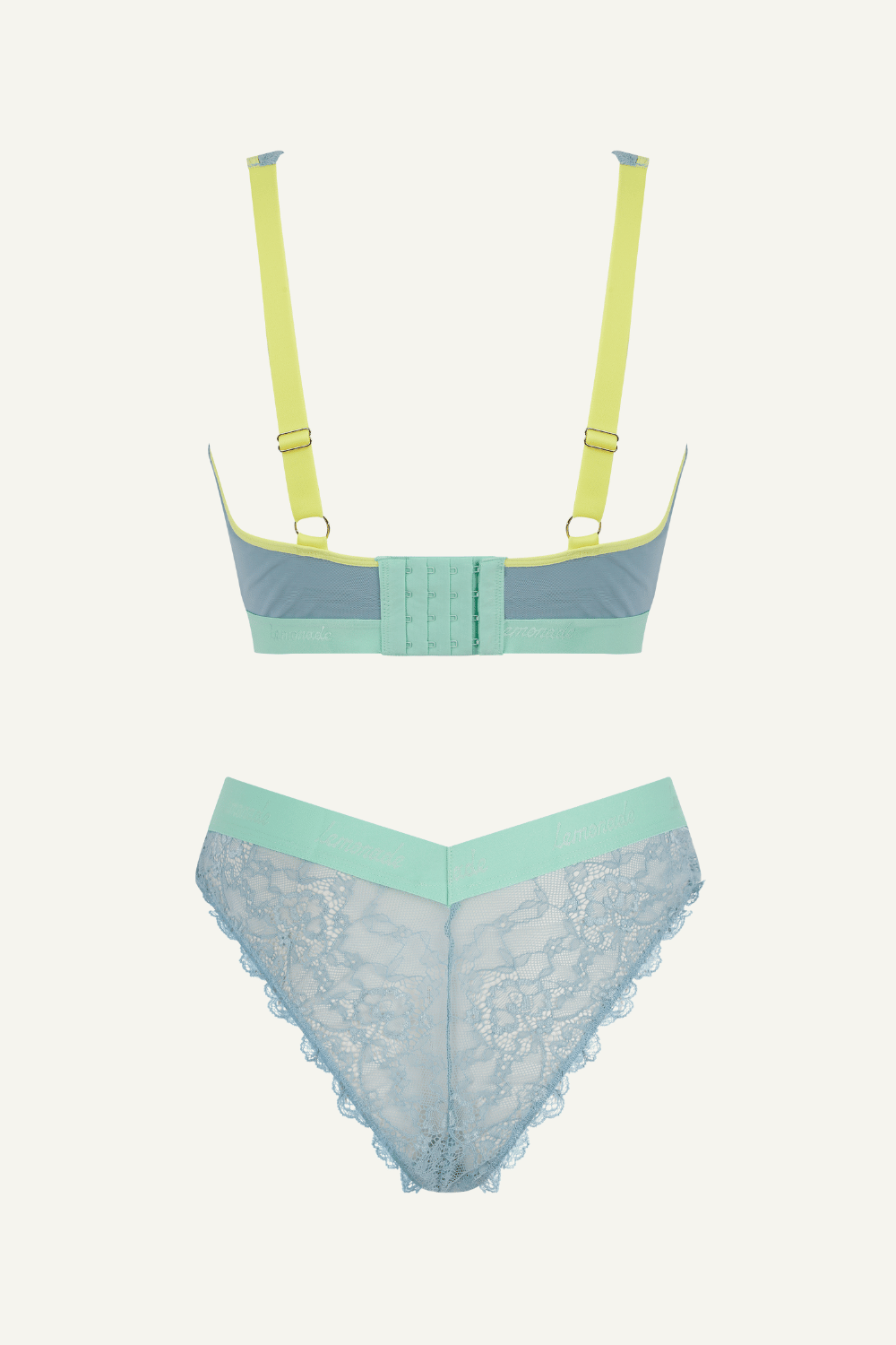 Signature Lace Fuller Cup Bralette & V Brazilian Set - Trilogy Denim - Lemonade Dolls