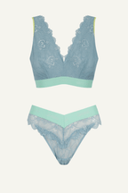 Signature Lace Fuller Cup Bralette & V Brazilian Set - Trilogy Denim - Lemonade Dolls