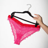 Signature Lace Fuller Cup Bralette & V Brazillian - Dark Pink - Lemonade Dolls