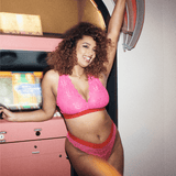 Signature Lace Fuller Cup Bralette & V Brazillian - Dark Pink - Lemonade Dolls