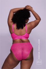 Signature Lace High Support Bralette & High Waisted Brief Set - Neon Pink - Lemonade Dolls