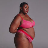 Signature Lace High Support Fuller Cup Bralette - Dark Pink - Lemonade Dolls