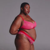 Signature Lace High Support Fuller Cup Bralette - Dark Pink - Lemonade Dolls
