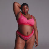 Signature Lace High Support Fuller Cup Bralette - Dark Pink - Lemonade Dolls