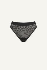 Signature Lace High Waisted Brief - Black
