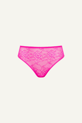 Signature Lace High Waisted Brief - Neon Pink - Lemonade Dolls