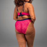 Signature Lace High Waisted Brief- Trilogy Pink & Navy