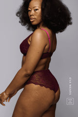 Signature Lace Short - Wine