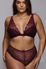Signature Lace Short - Wine - Lemonade Dolls